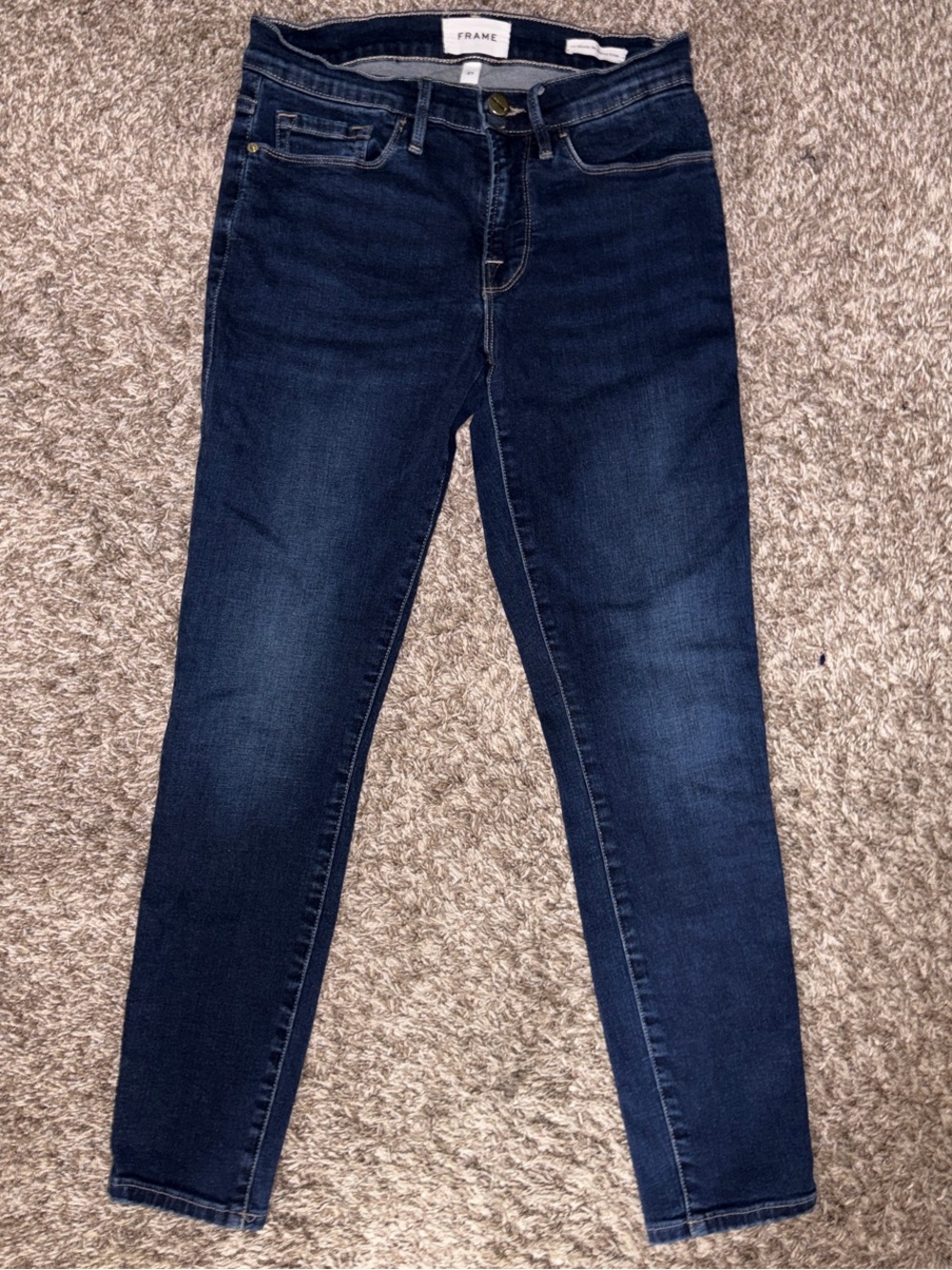Frame Denim Le Skinny de Jeanne Crop Dark Blue Jeans